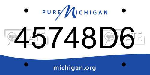 45748D6 Michigan License Plate