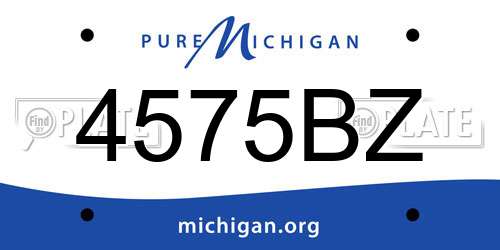 4575BZ Michigan License Plate
