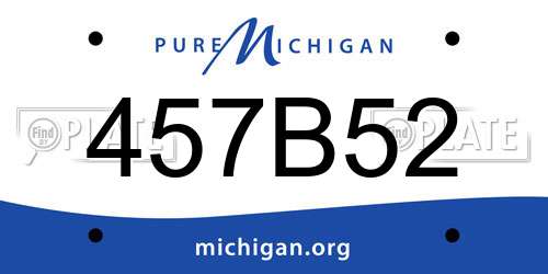 457B52 Michigan License Plate
