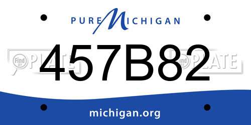 457B82 Michigan License Plate