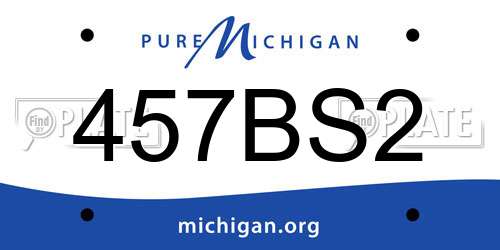 457BS2 Michigan License Plate