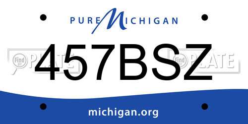457BSZ Michigan License Plate