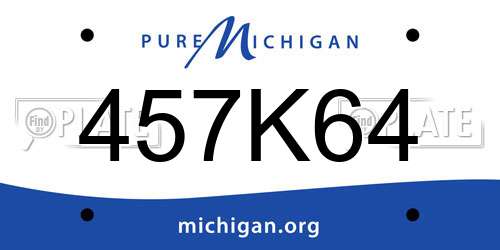 457K64 Michigan License Plate