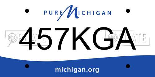 457KGA Michigan License Plate