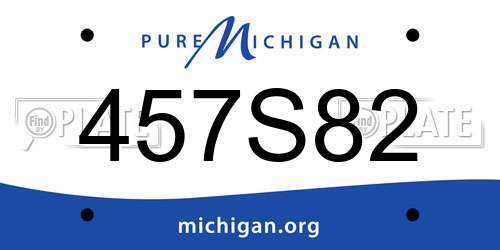 457S82 Michigan License Plate