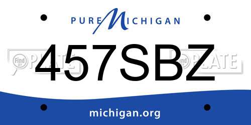 457SBZ Michigan License Plate
