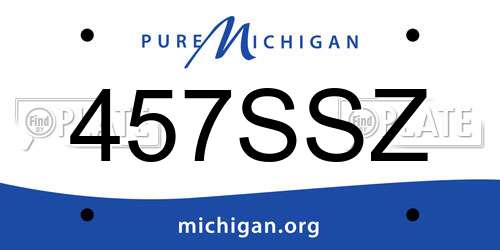 457SSZ Michigan License Plate
