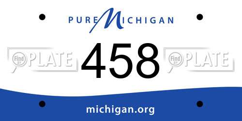 458 Michigan License Plate