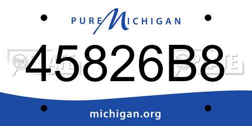 45826B8 Michigan License Plate