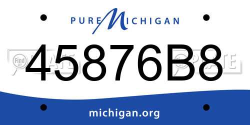 45876B8 Michigan License Plate