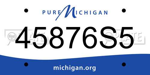 45876S5 Michigan License Plate
