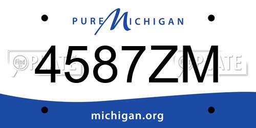 4587ZM Michigan License Plate