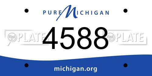 4588 Michigan License Plate