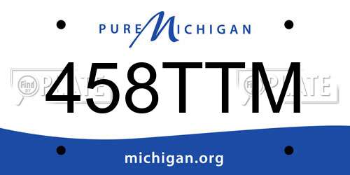 458TTM Michigan License Plate