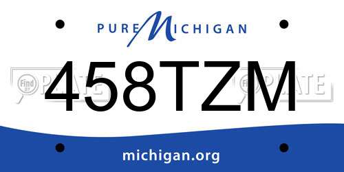 458TZM Michigan License Plate