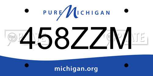458ZZM Michigan License Plate