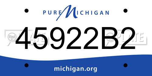 45922B2 Michigan License Plate