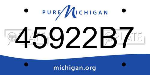 45922B7 Michigan License Plate