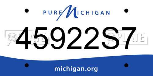 45922S7 Michigan License Plate