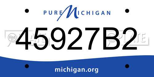 45927B2 Michigan License Plate