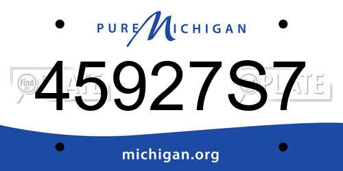 45927S7 Michigan License Plate