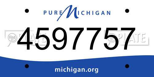 4597757 Michigan License Plate