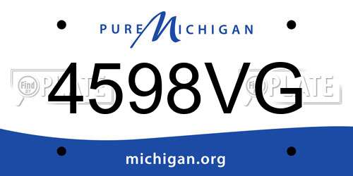 4598VG Michigan License Plate