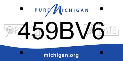 459BV6 Michigan License Plate