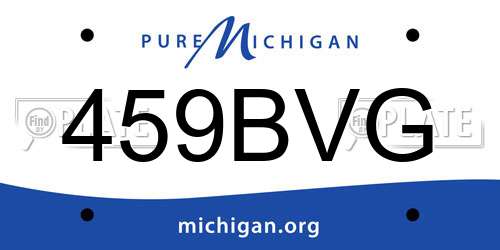 459BVG Michigan License Plate