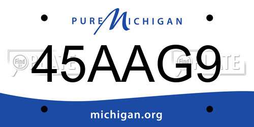 45AAG9 Michigan License Plate