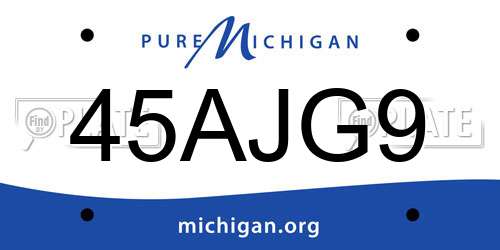 45AJG9 Michigan License Plate