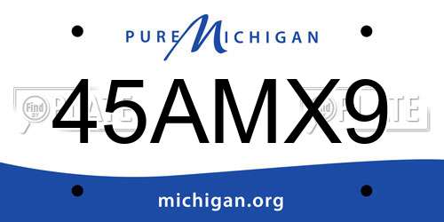 45AMX9 Michigan License Plate