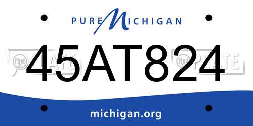 45AT824 Michigan License Plate