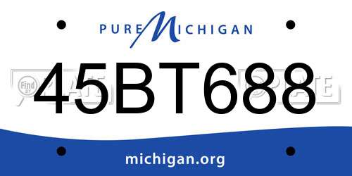 45BT688 Michigan License Plate