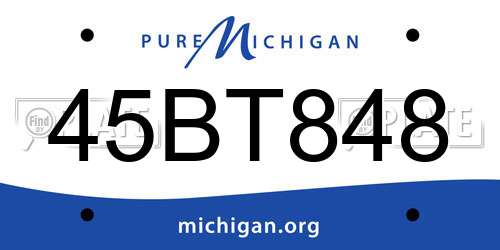 45BT848 Michigan License Plate