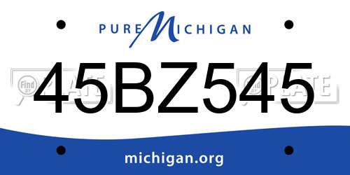 45BZ545 Michigan License Plate