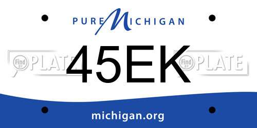 45EK Michigan License Plate