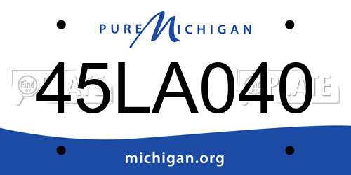 45LA040 Michigan License Plate