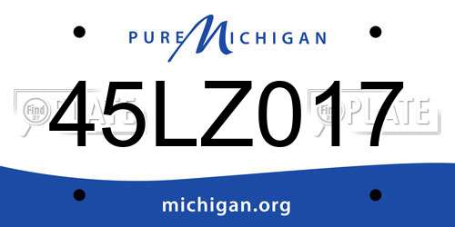 45LZ017 Michigan License Plate