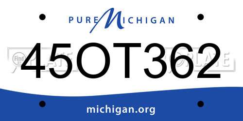 45OT362 Michigan License Plate