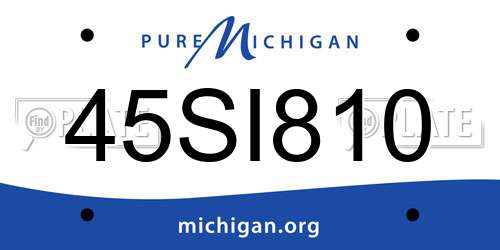 45SI810 Michigan License Plate