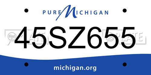 45SZ655 Michigan License Plate