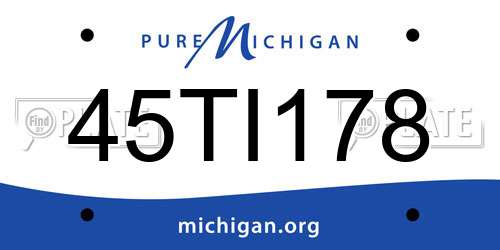 45TI178 Michigan License Plate