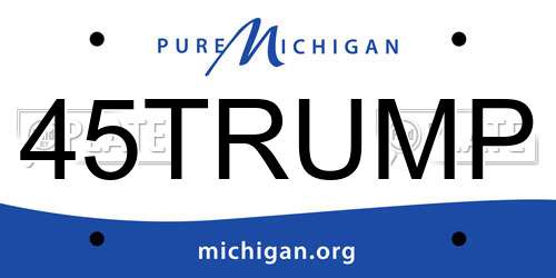 45TRUMP Michigan License Plate