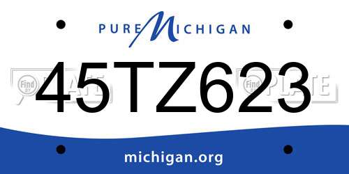 45TZ623 Michigan License Plate