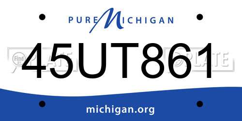 45UT861 Michigan License Plate