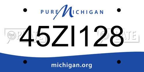 45ZI128 Michigan License Plate