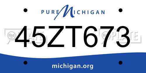 45ZT673 Michigan License Plate
