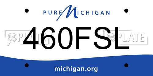 460FSL Michigan License Plate