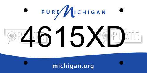 4615XD Michigan License Plate
